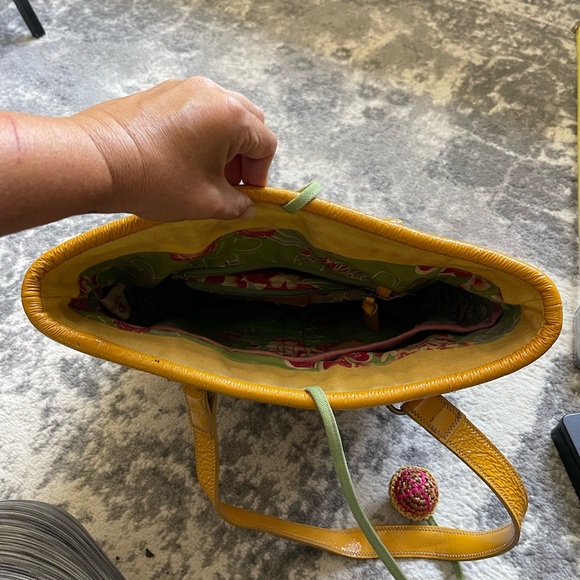 Lucky Brand Raffia Straw Tote Yellow Tan lined Multipurpose/Beach Bag - Picture 5 of 12